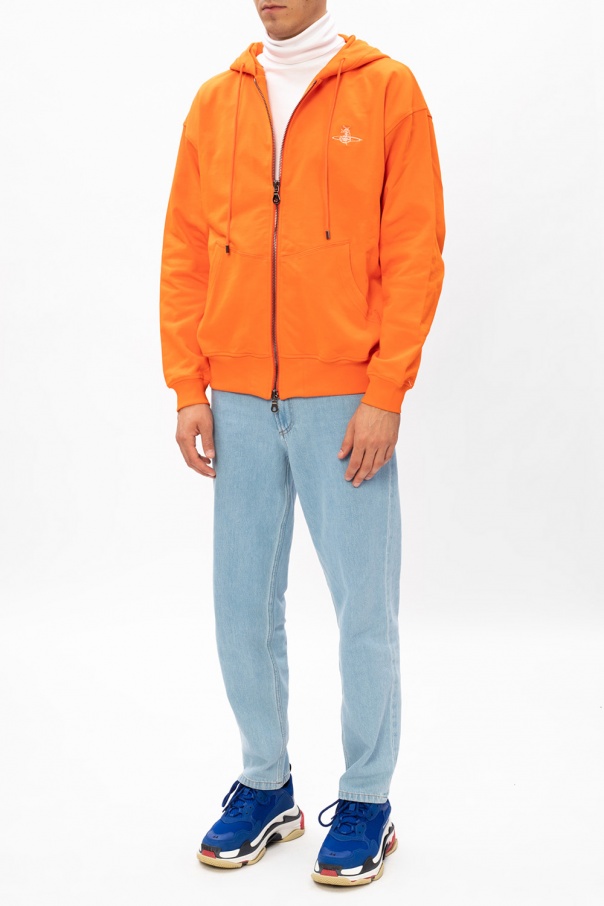 Orange sweatshirt cropped with logo Vivienne Westwood SchaferandweinerShops Spain ASICS Colour Block Track Jacket Glacier Grey Mens Clothing Jackets